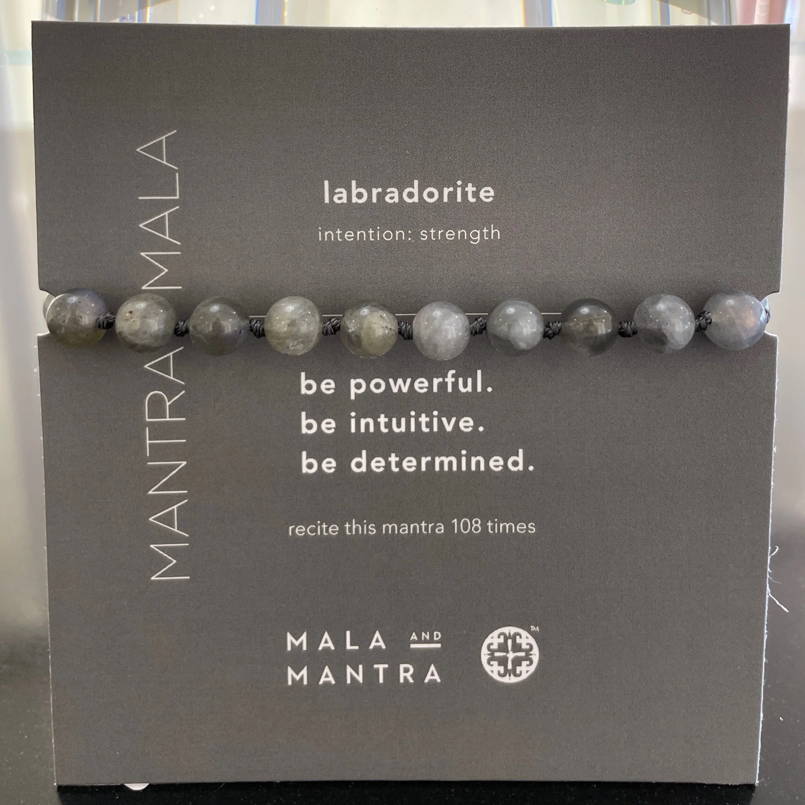 Labradorite Mala and Mantra Bracelet