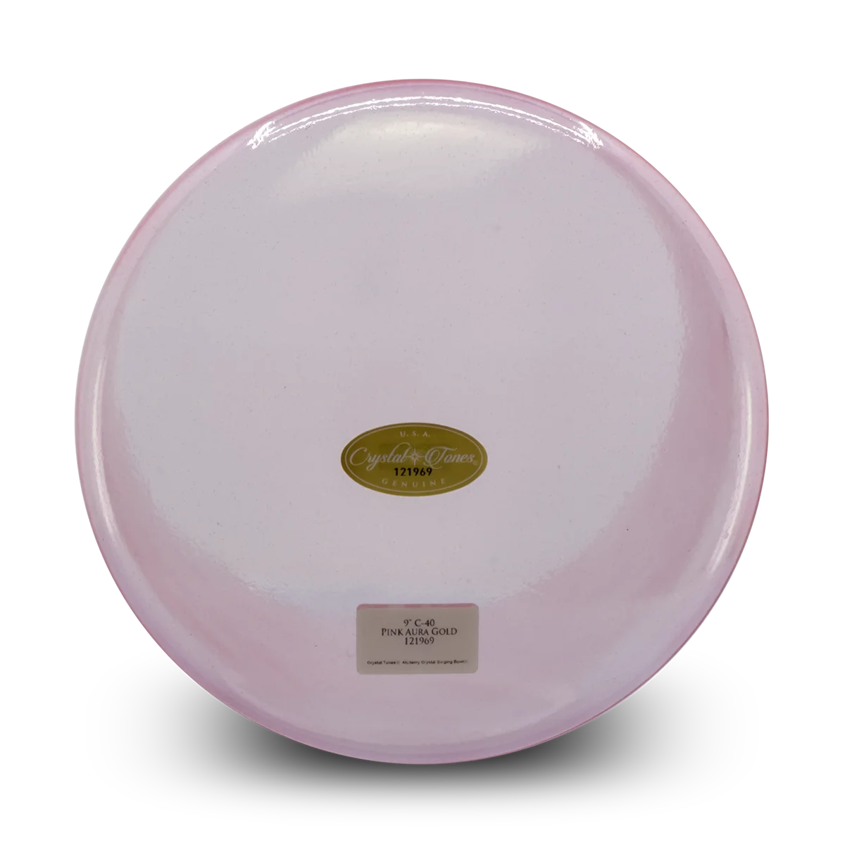 Pink Aura Gold 9" C -40 Crystal Tones singing bowl - Image 2