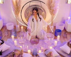 sound bath near Palm Desert, Palm Springs, people experiencing sound baths, Divine Sound