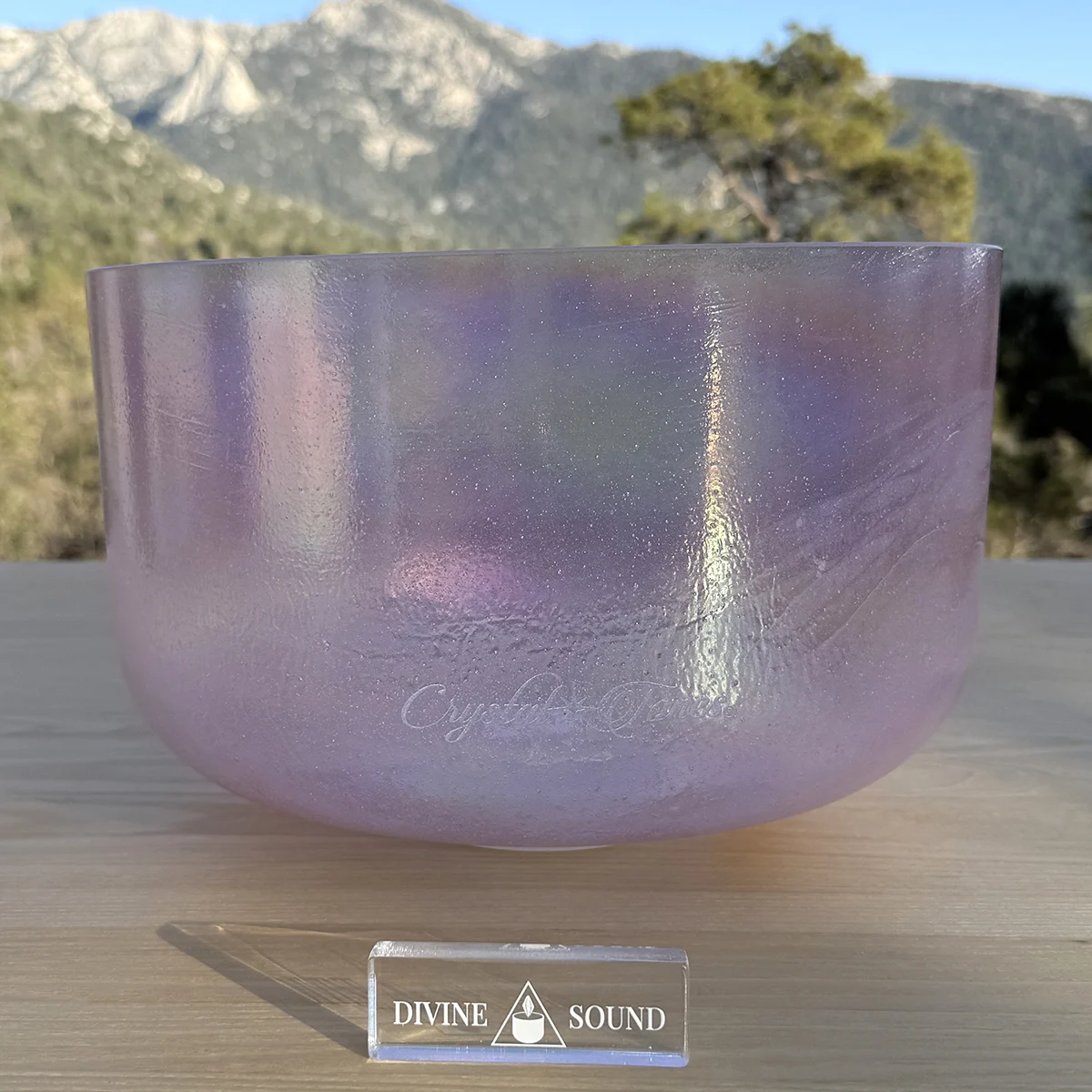 Apophyllite, Violet Flame Aura 12" D# +10 Crystal Tones singing bowl