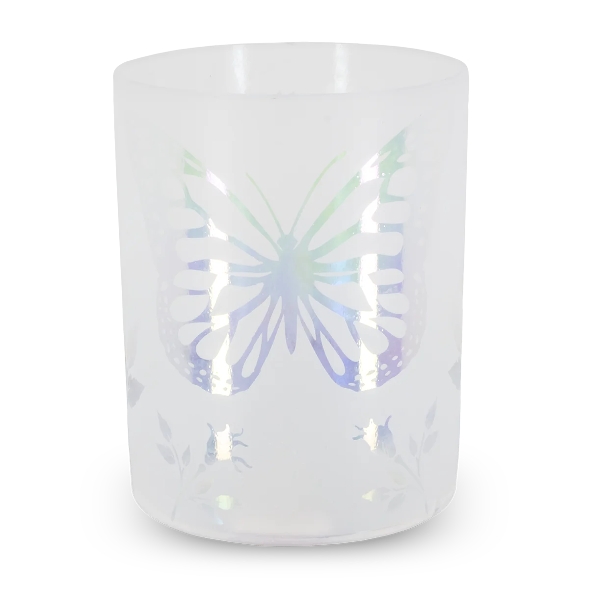 Platinum W/ Etched Butterfly Garden 6" B 0 Crystal Tones singing bowl - Image 3