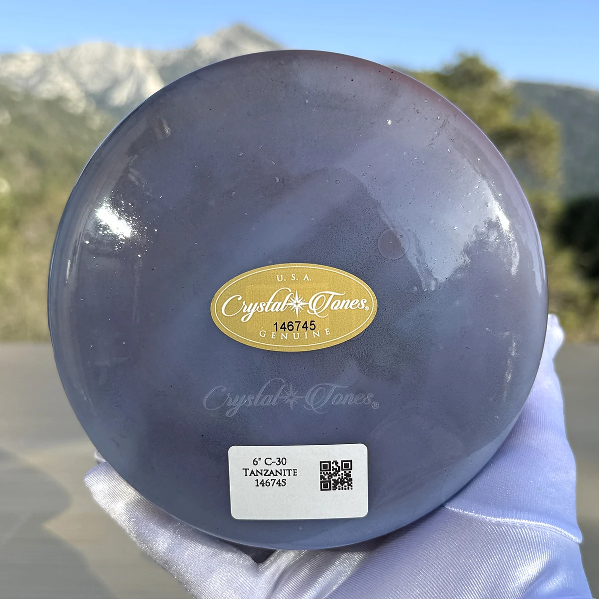 Tanzanite 6" C -30 Crystal Tones Singing Bowl - Image 3