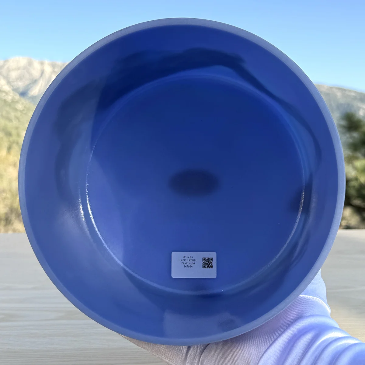 Lapis Lazuli, Platinum 8" G -15 Crystal Tones Singing Bowl - Image 4