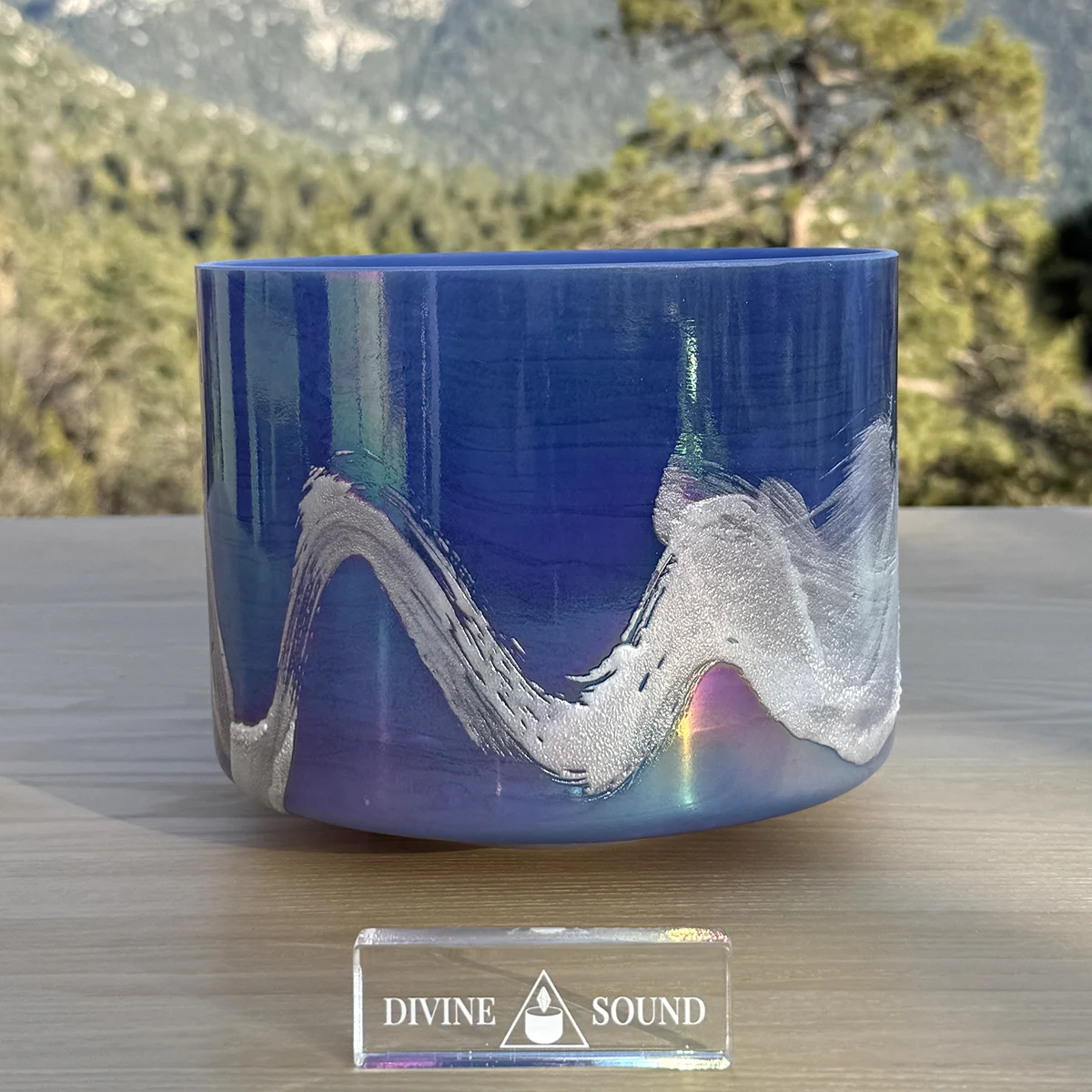 Lapis Lazuli, Platinum 8" G -15 Crystal Tones Singing Bowl