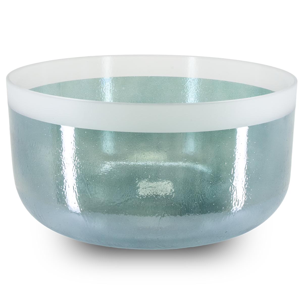 Green Heart Aura Gold, Frosted Rim 12" G# +5 Crystal Tones Singing Bowl