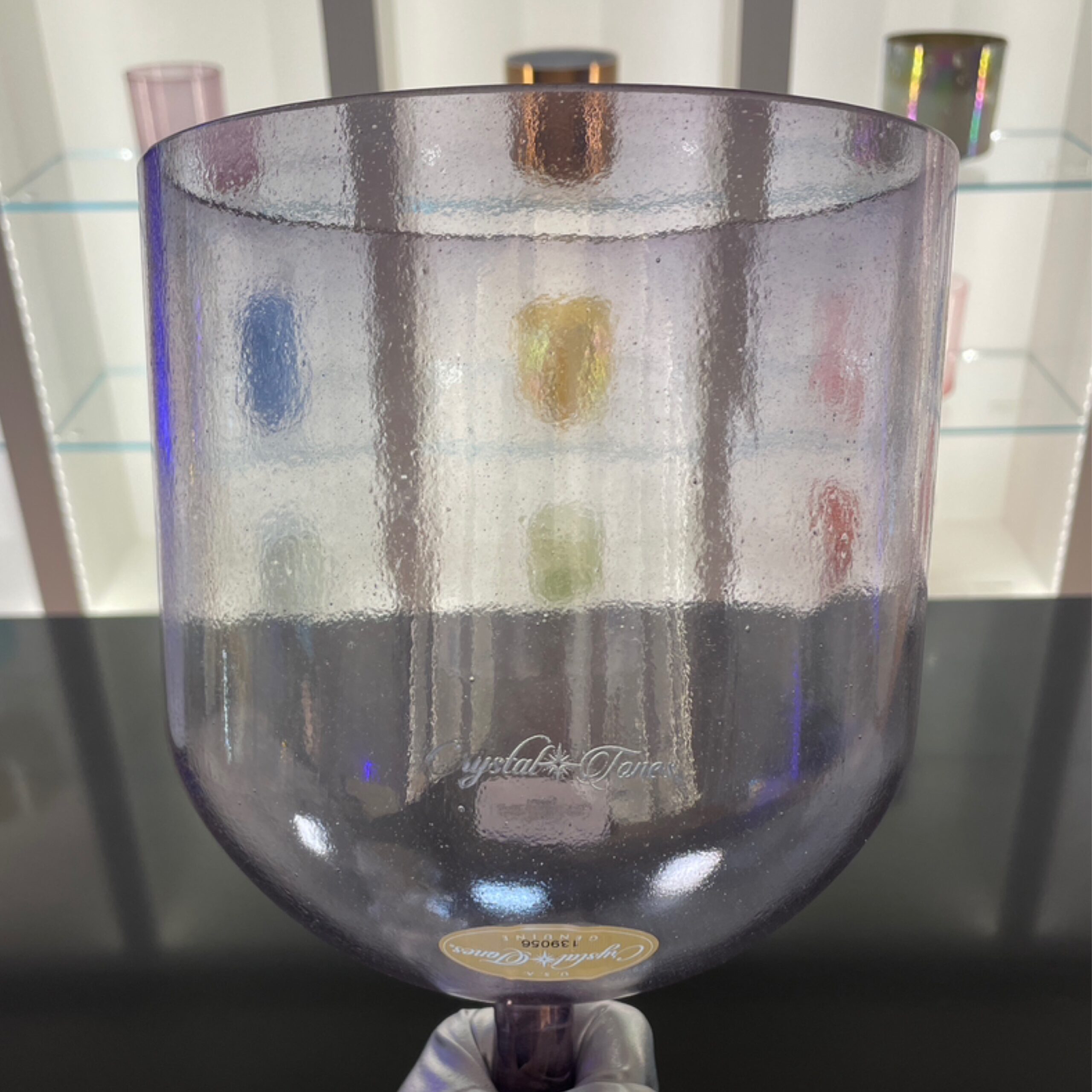 Violet Aura Gold Practitioner 7" F# +10 Crystal Tones singing bowl