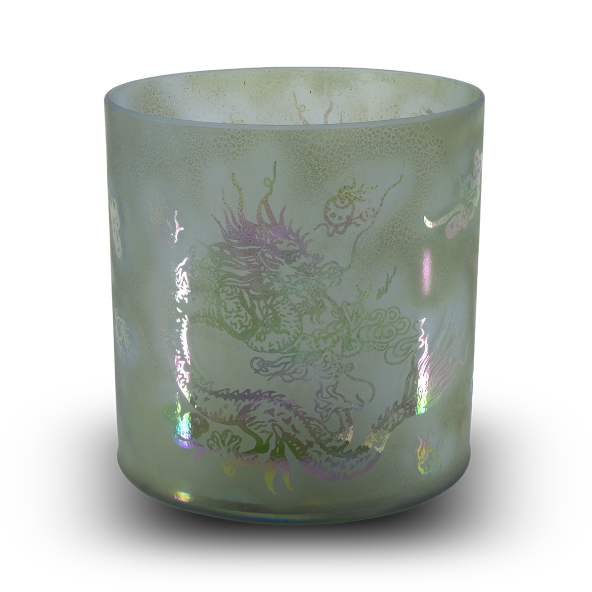 Malachite, Platinum w/ Etched Dragon 8" B -35