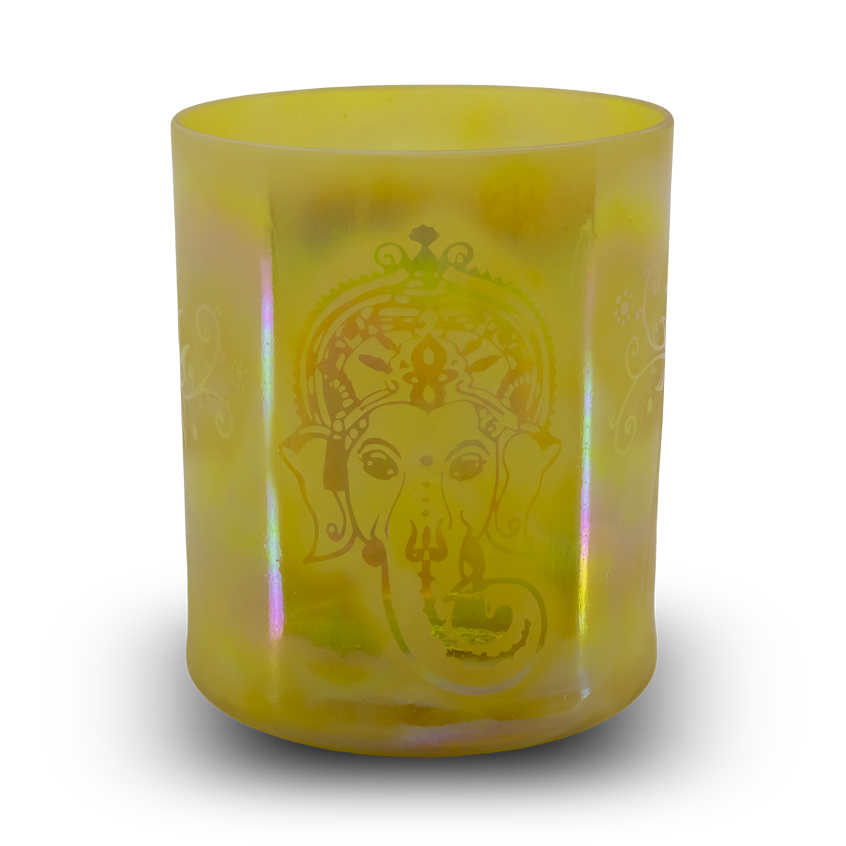 Citrine, Platinum Tall w/ Etched Ganesha 8" C# -35