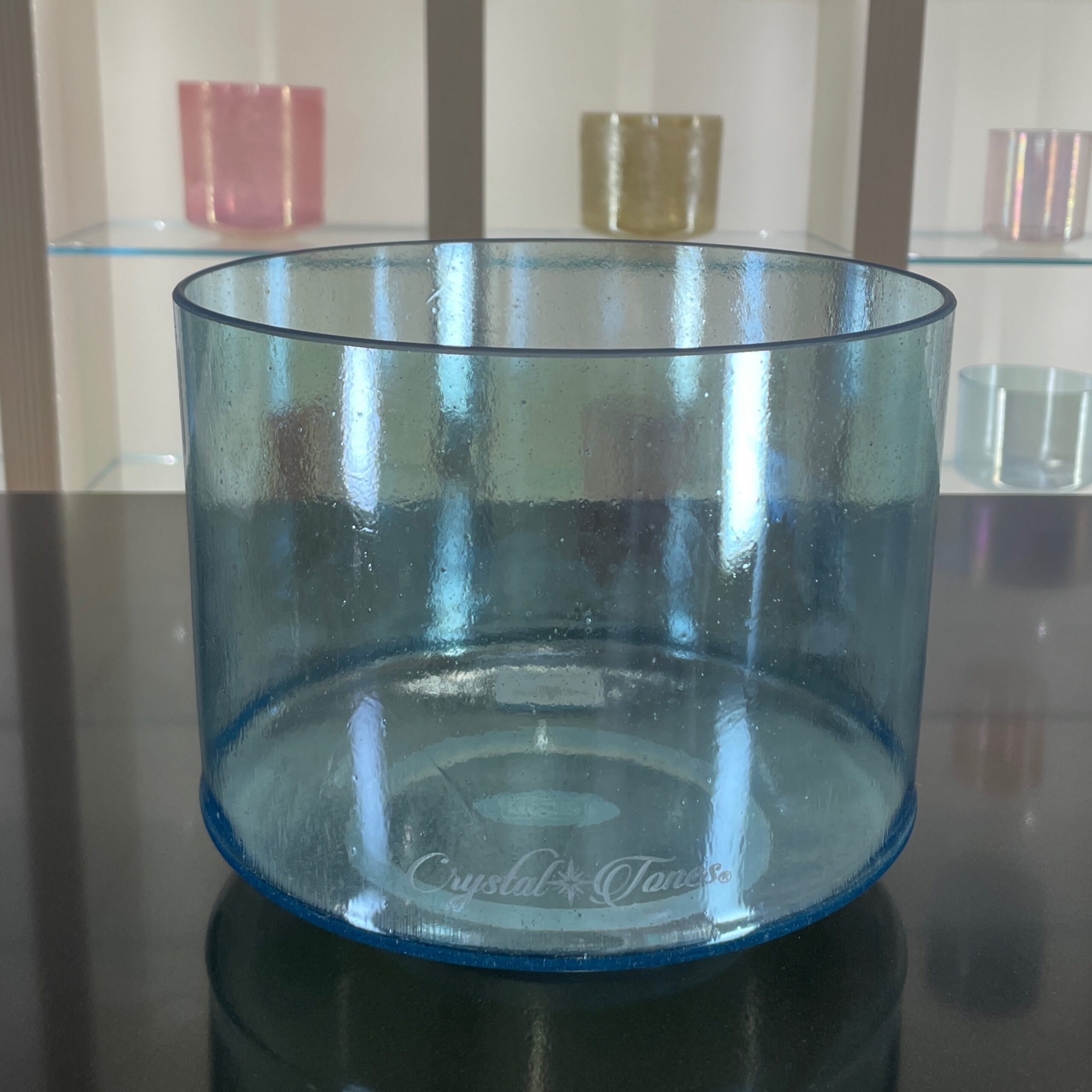 Aqua Aura Gold 9" B -5 Crystal Tones singing bowl