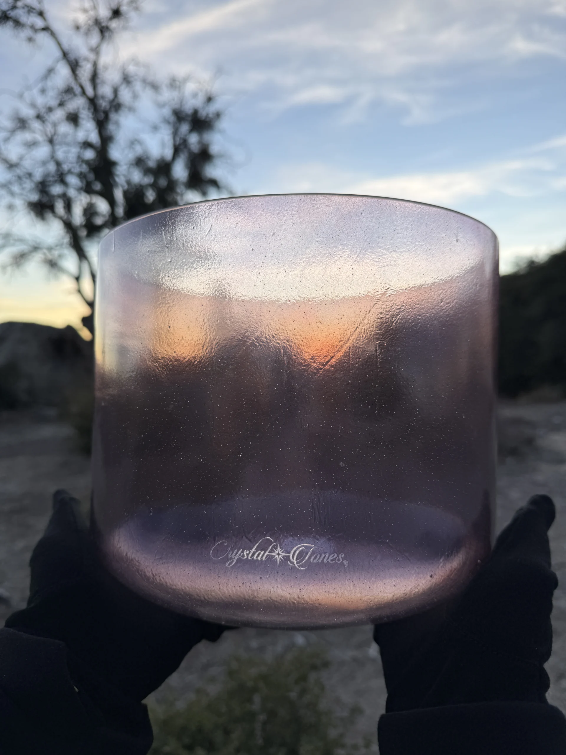 Violet Aura Gold 10" G# 0 Crystal Tones® Singing Bowl - Image 4